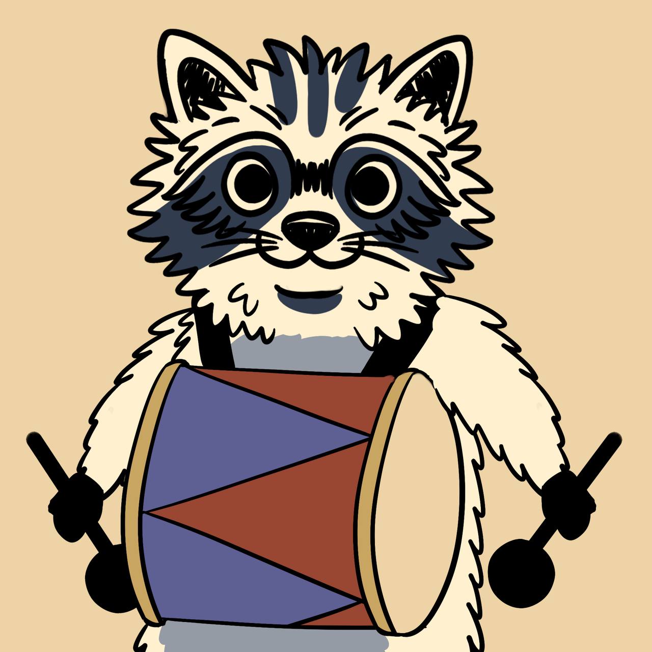 Pumpkin playing drums